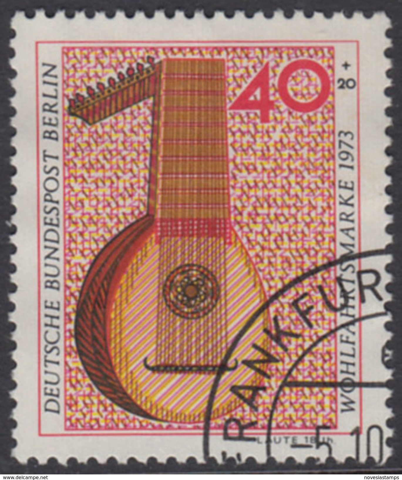 !b! BERLIN 1973 Mi. 461 USED SINGLE (k) - Musical Instruments: Lute - Oblitérés