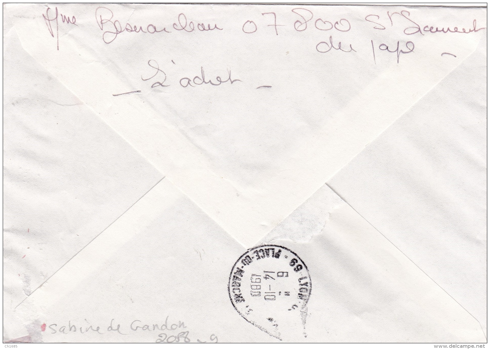 Divers Sabine De Gandon Sur Recommandé . CaD De St Laurent Du Pape Du 13 10 1980 - 1961-....