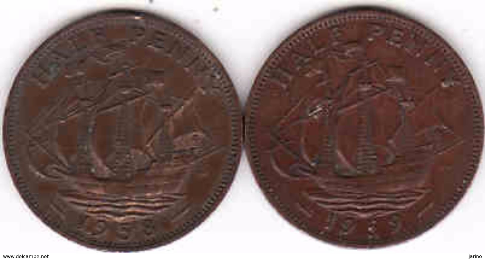 Great Britain - 2 X 1/2 Penny 1958 + 1959 - C. 1/2 Penny