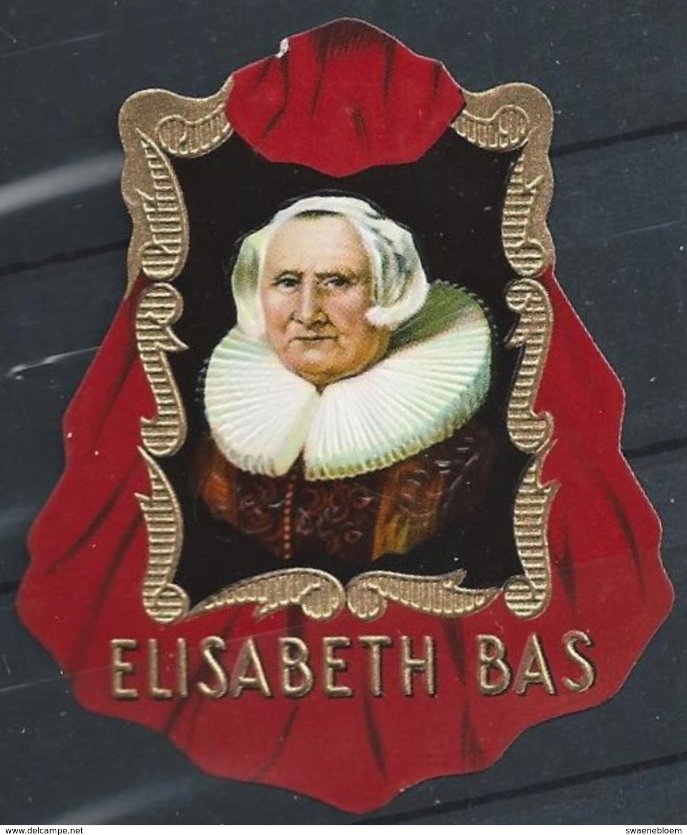 Sigaren Etiket.- ELISABETH BAS. 2 SCANS - Sigarenbandjes