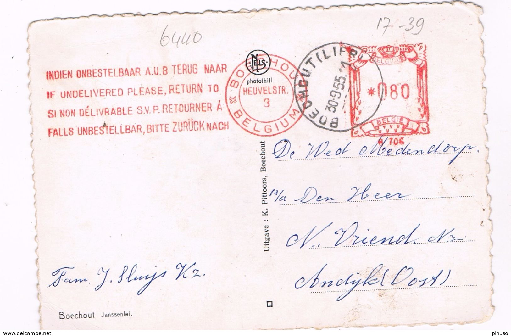 B-6440   BOECHOUT : Janssenlei ( Retourstempel) - Boechout