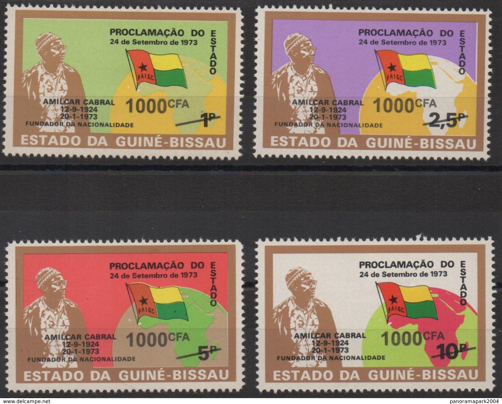 Guiné-Bissau Guinea Guinée Bissau OVERPRINT SURCHARGE 2016? History Flags Politics Map Karte Flagge Fahne Drapeau - Briefmarken