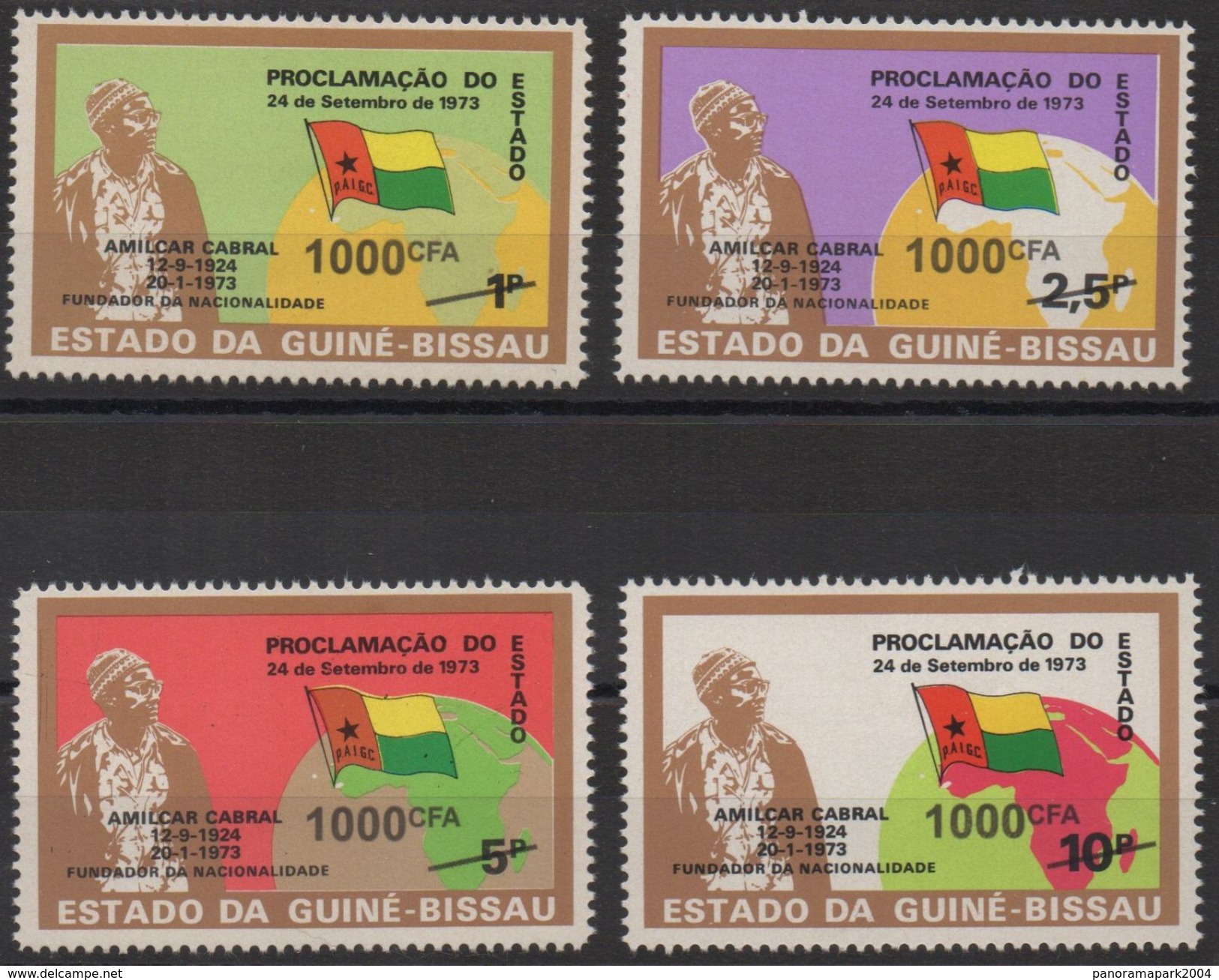 Guiné-Bissau Guinea Guinée Bissau OVERPRINT SURCHARGE 2016? History Flags Politics Map Karte Flagge Fahne Drapeau - Timbres