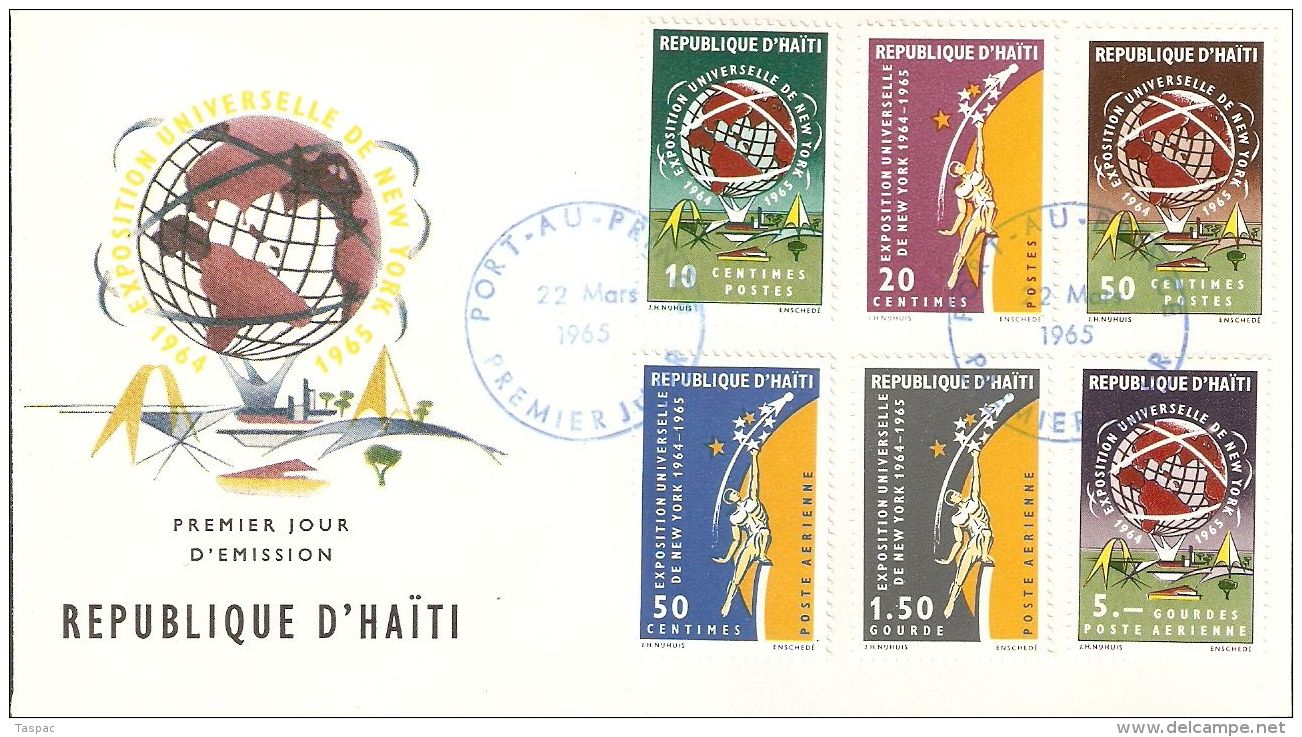 Haiti 1965 FDC Mi# 812-817 - New York World's Fair / Unisphere / Space - Sud America