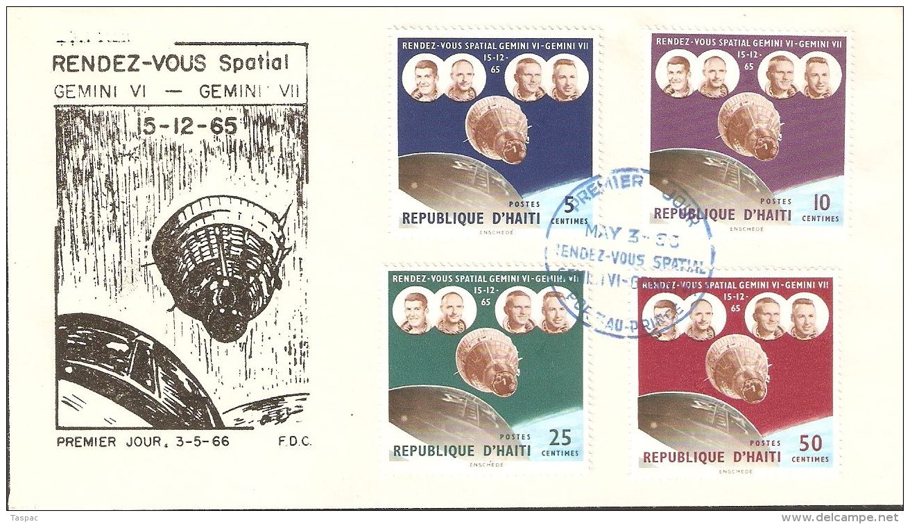 Haiti 1966 (2) FDC Mi# 867-873 - Space Rendezvous Of Gemini VI And VII - Amérique Du Sud