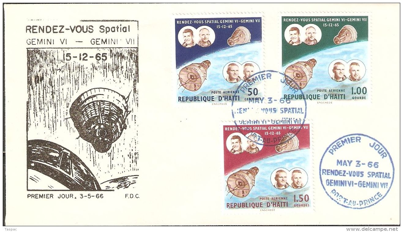 Haiti 1966 (2) FDC Mi# 867-873 - Space Rendezvous Of Gemini VI And VII - Amérique Du Sud