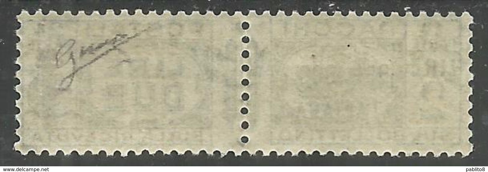 ITALIA REGNO ITALY KINGDOM 1944 RSI REPUBBLICA SOCIALE PACCHI FASCIETTO LIRE 2 MNH FIRMATO SIGNED - Paketmarken