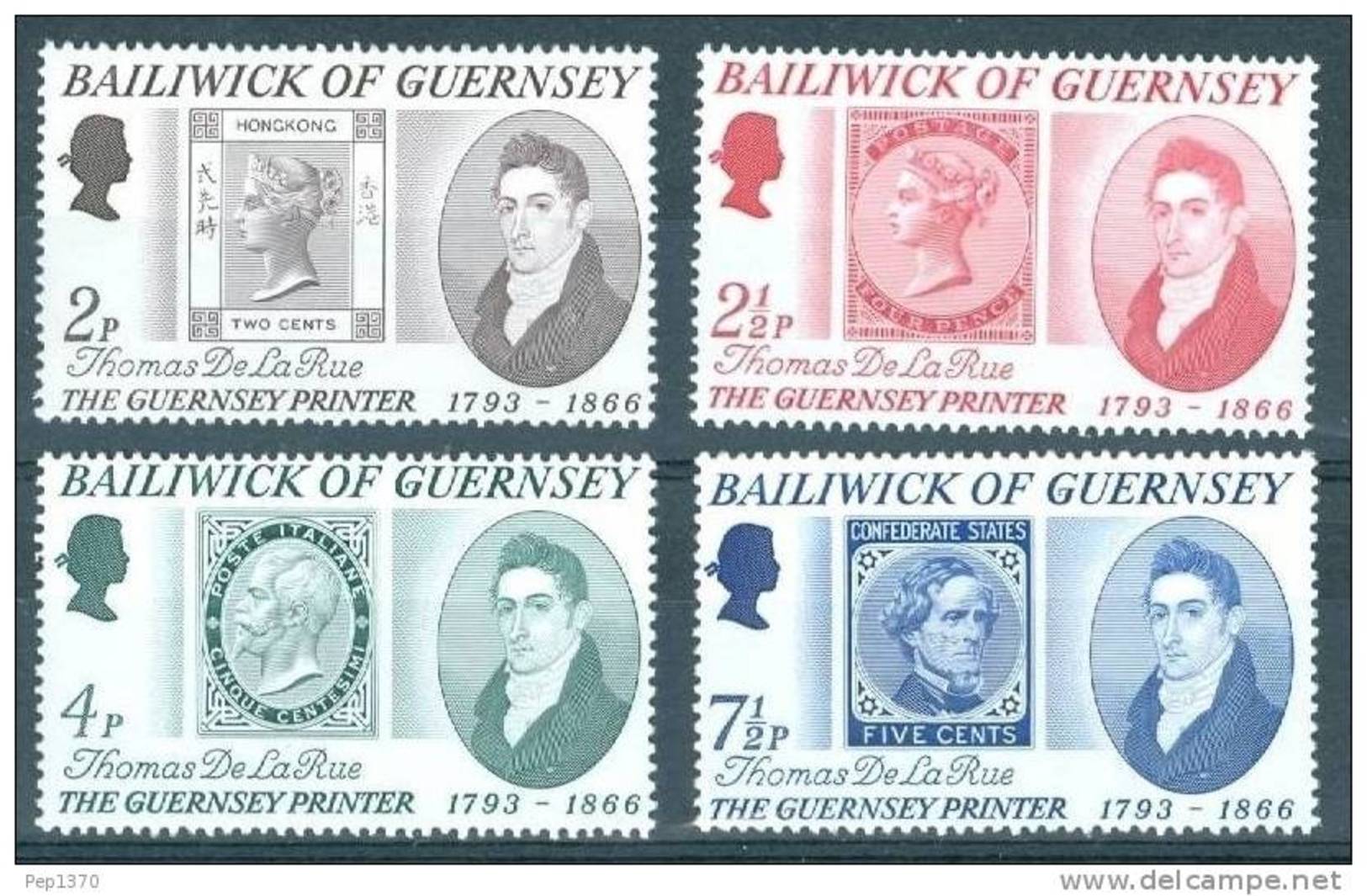 GUERNSEY 1971 THOMAS DE LA RUE Yvert 49/52 - Timbres Sur Timbres