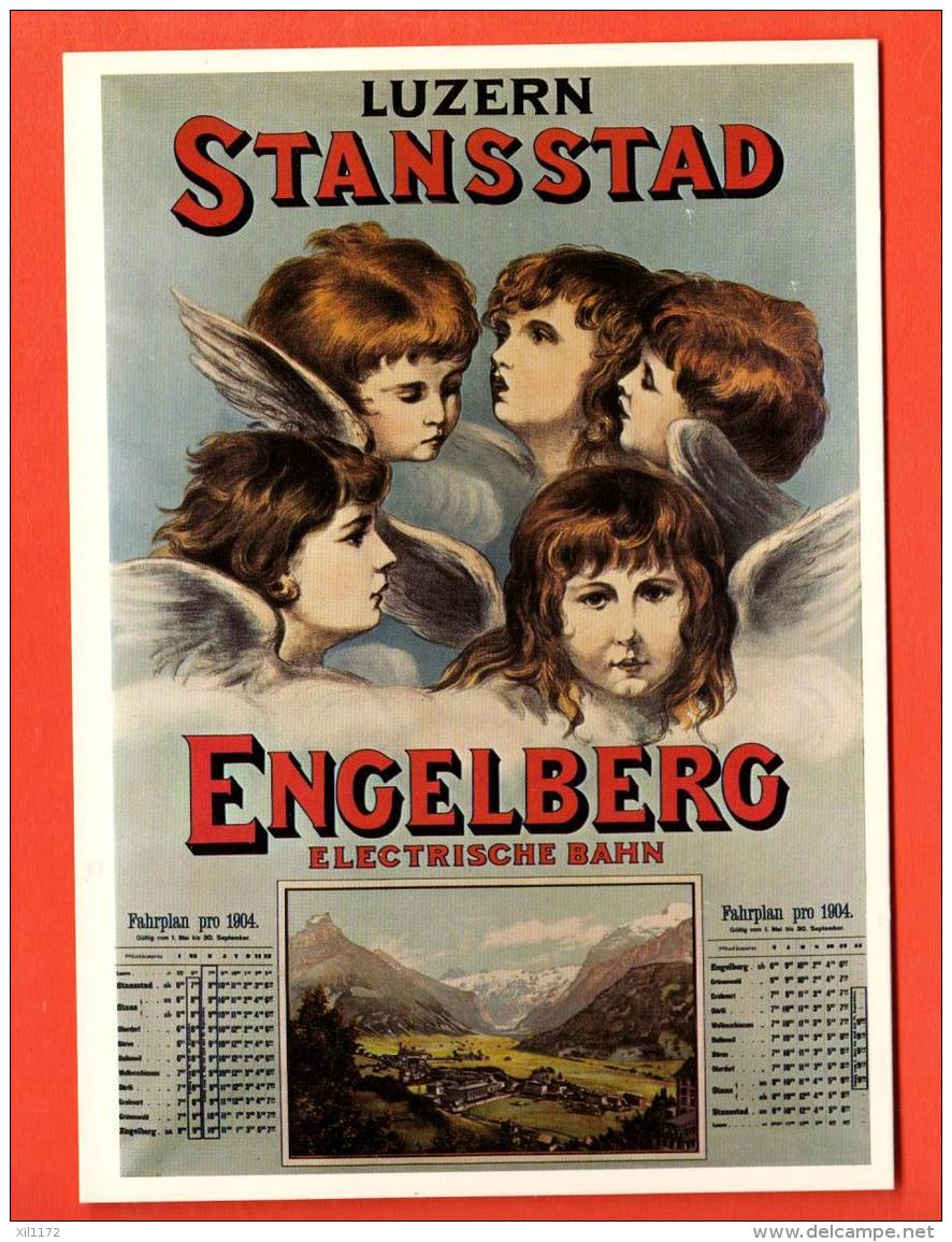 NEG-22 Reproduction D'Affiche,Plakat Für Stansstad - Engelberg, Elektrische Bahn, Engel, Gel. Ohne Briefmarke In 1984 - Stans