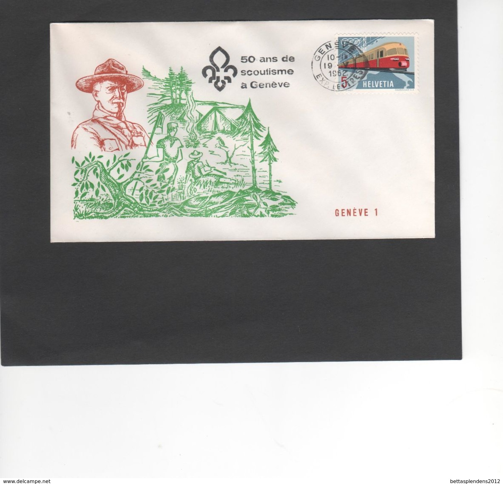 SCOUTISME / HEVETIA / SUISSE / 50 ANS DE SCOUTISME A GENEVE 1962 ( REF 465) - Lettres & Documents