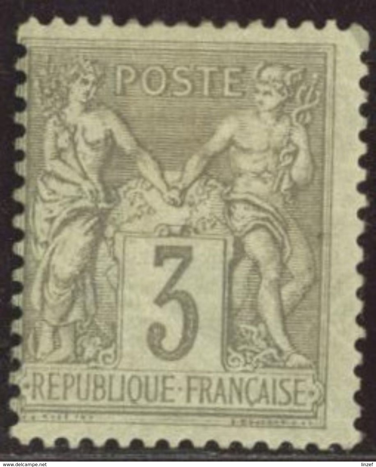 France 1880 Yv. N°87 - 3c Gris - (*) Neuf Avec Charnière - 1876-1898 Sage (Tipo II)