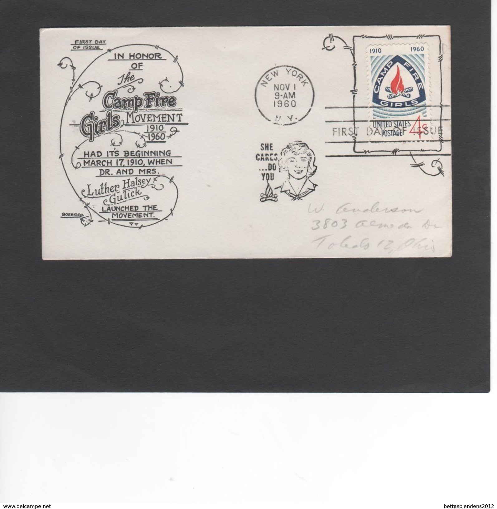 SCOUTISME / CAMP FIRE GIRLS MOVEMENT / Cachet NEW YORK / FDC 1960  ( REF 474) - Lettres & Documents