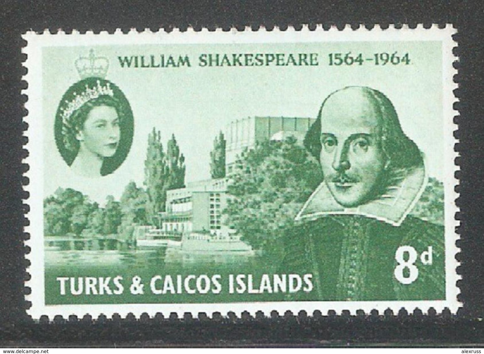 Turks And Caicos Is 1964, Shakespeare Issue, Scott # 141, VF MNH** (SL-1) - Turks And Caicos