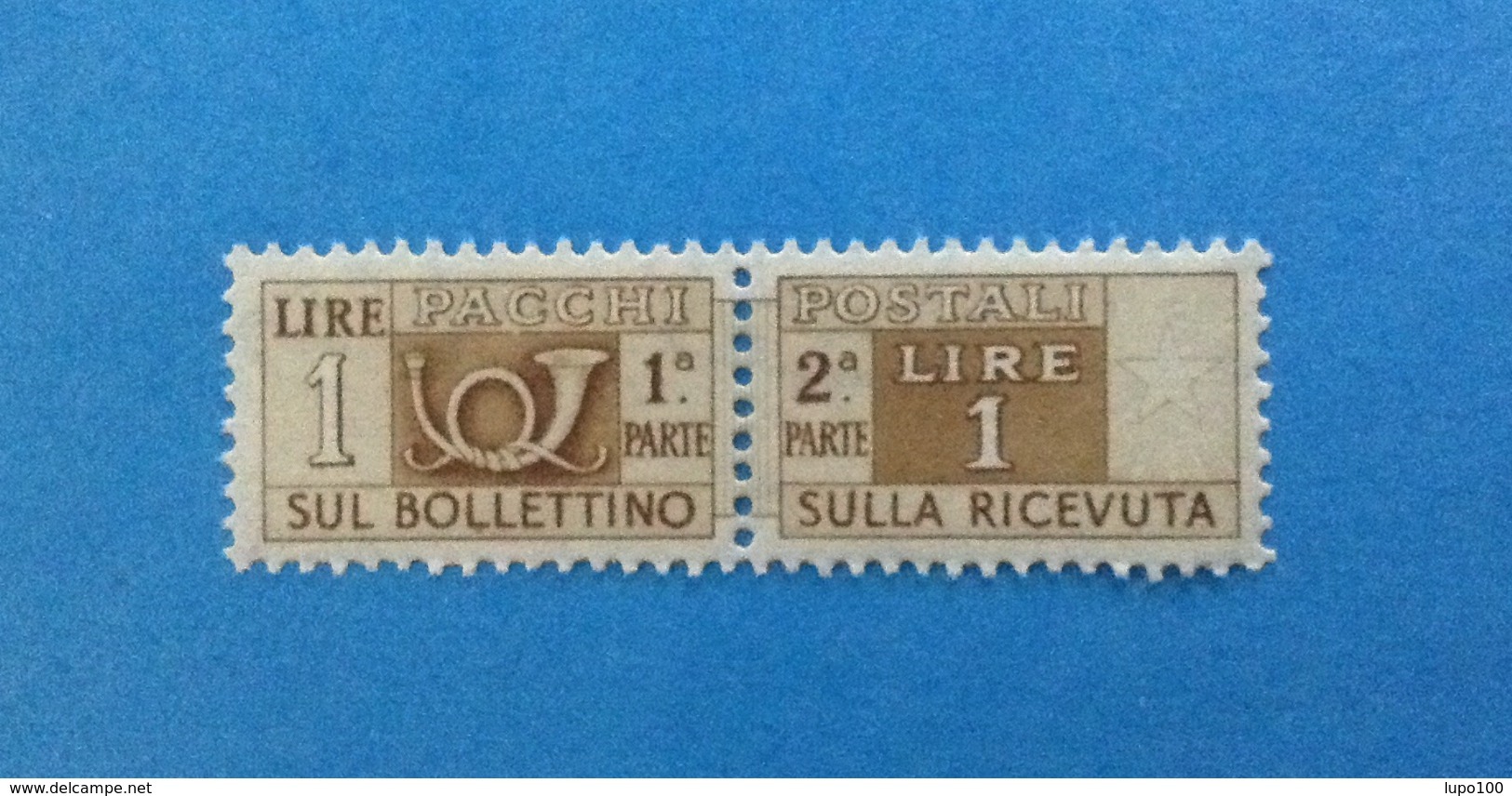 1947 ITALIA FRANCOBOLLO NUOVO STAMP NEW MNH** 1 LIRA SERVIZI PACCHI POSTALI 1 LIRE FILIGRANA RUOTA - Pacchi Postali