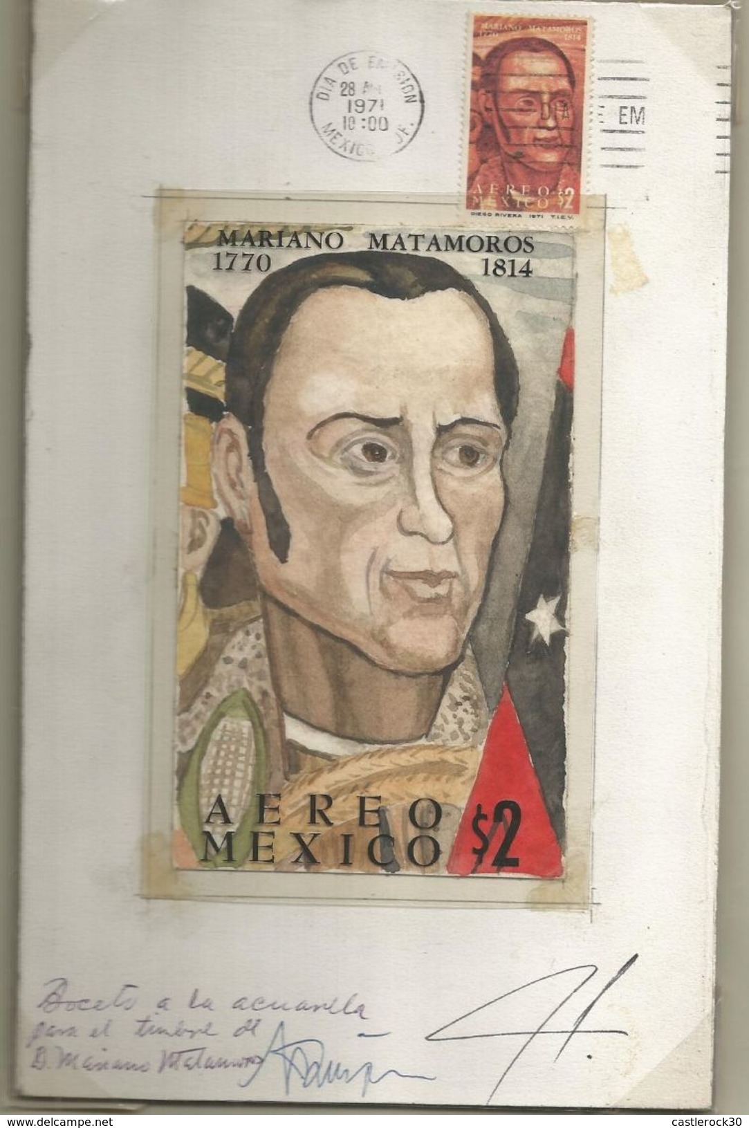 J) 1971 MEXICO, 20 YEARS OF THE BIRTH OF MARIANO MATAMOROS - Mexico