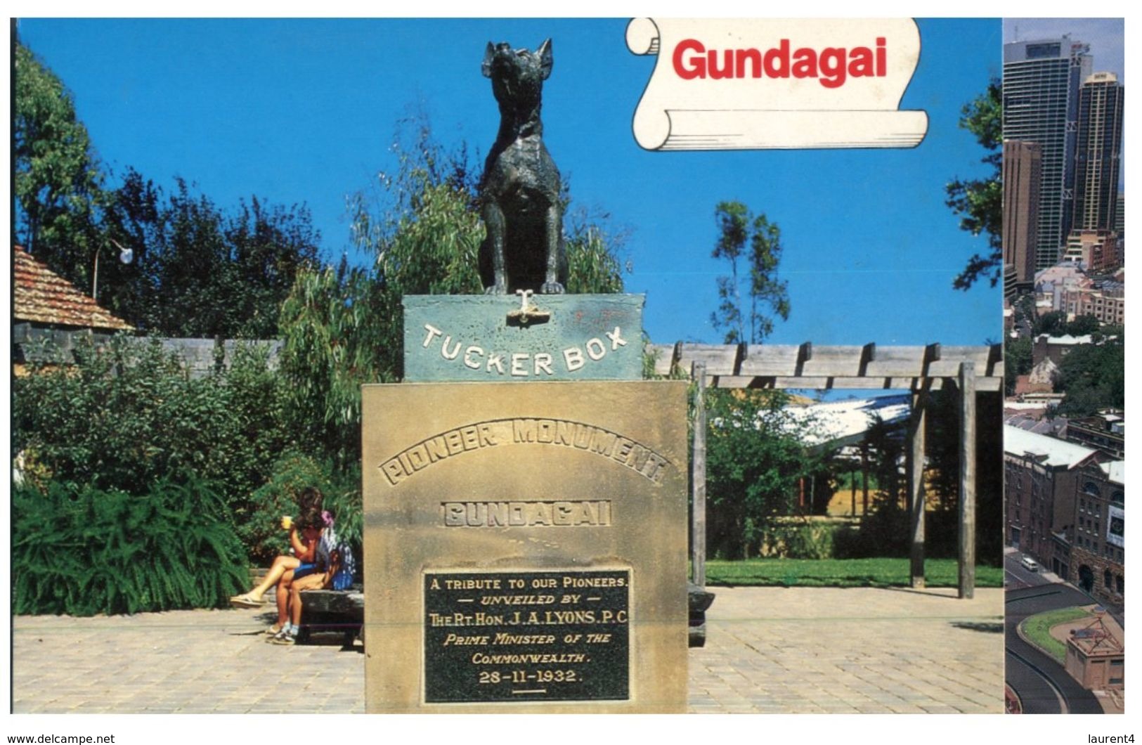 (320) Australia - With Stamp At Back Of Postcar - NSW - Dog On Tuckerbox (with Special Postmark At Back) - Coffs Harbour