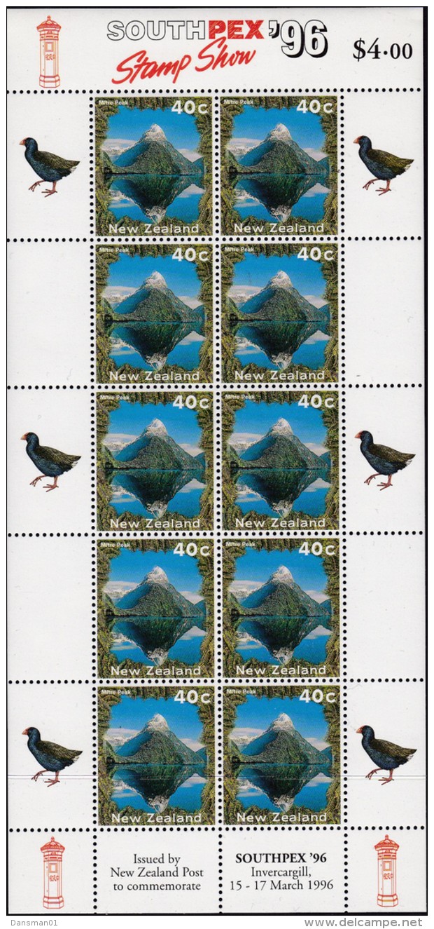 New Zealand 1996 Southpex '96 Sheet Sc 1312b Mint Never Hinged - Unused Stamps