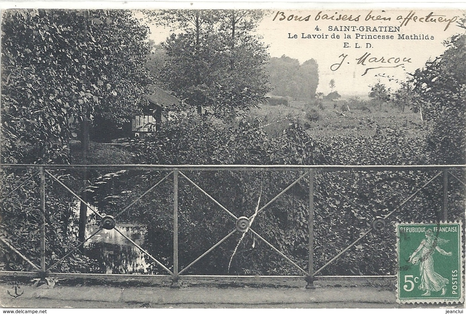 4. SAINT-GRATIEN . LE LAVOIR DE LA PRINCESSE MATHILDE . AFFR SUR RECTO EN 1912 - Saint Gratien