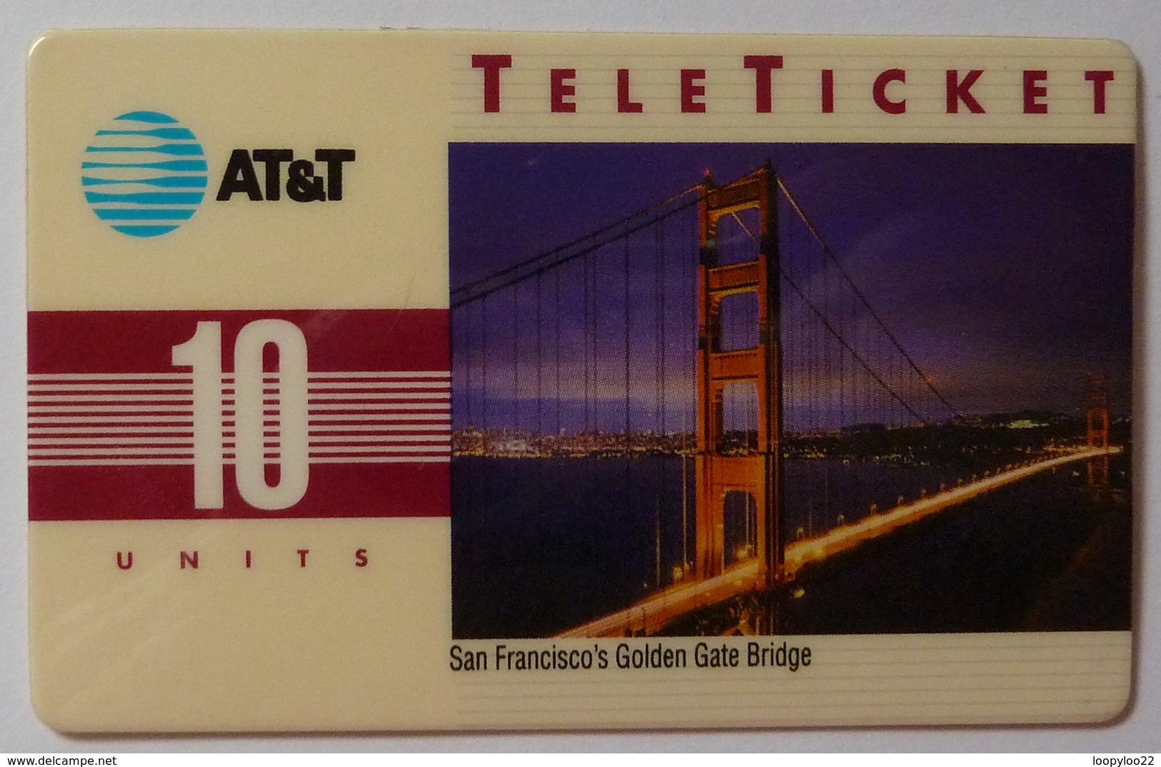 USA - AT & T - San Francisco's Golden Gate Bridge - 10 Units - Remote Memory - [3] Tarjetas Magnéticas