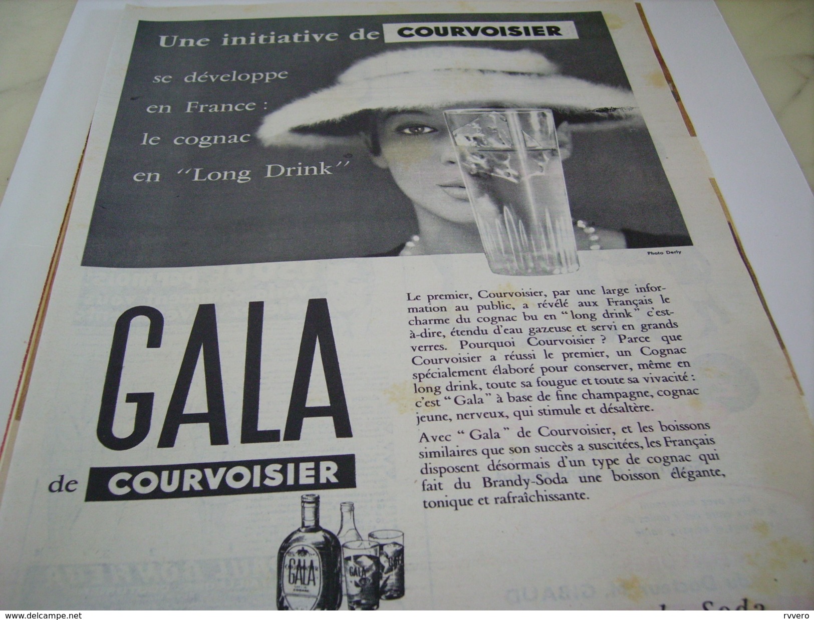 ANCIENNE PUBLICITE COGNAC GALA COURVOISIER THE BRANDY OF NAPOLEON 1955 - Alcohols