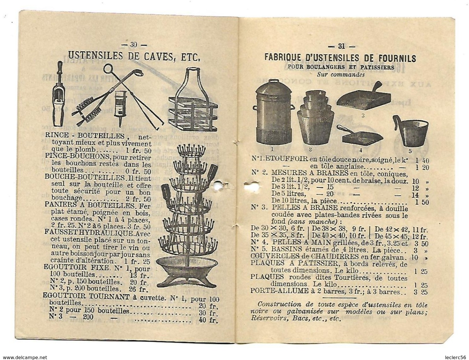 MAISON CHARLES PARIS PETIT CATALOGUE 1889 APPAREILS DIVERS BIERE VIN BARATTES LINGE LEGUMES GLACIERES ALAMBICS