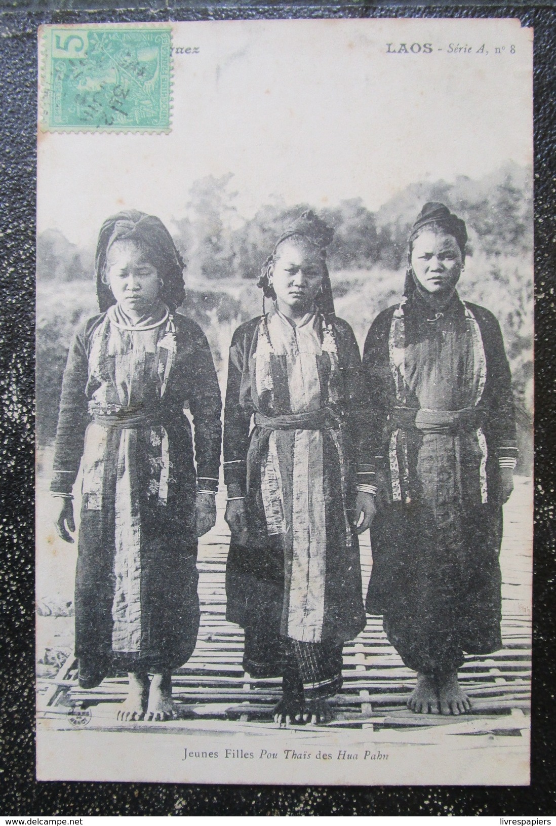 Laos Jeunes Filles Pou Thais Des Hua Pahn   Cpa  Timbrée Recto Verso Collection Raquez - Laos