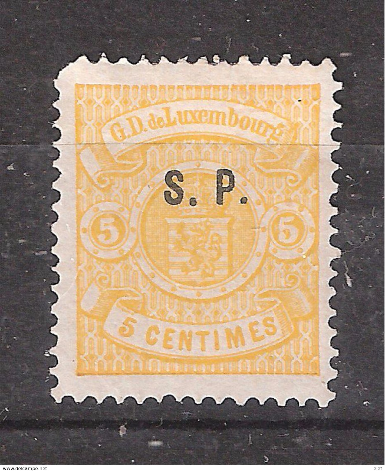 LUXEMBOURG, Service 1881,Type Armoiries Surchargé S P,Yvert N° 34,5 C Jaune,impression Locale Neuf* MH , Cote 650 E - Servizio