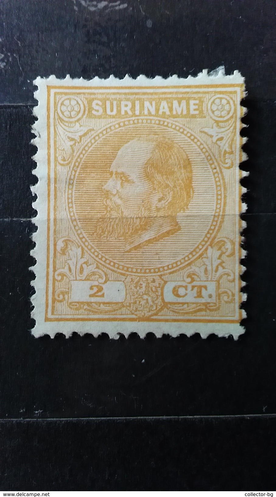 RARE Koning Willem III 2 CT SURINAME SURINAM 1873 ORANGE STAMP TIMBRE - Nuovi