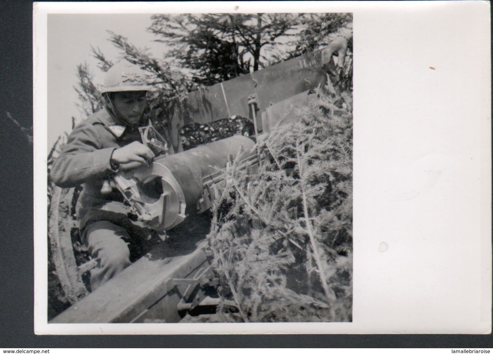 Photo 12 X 18 Cm, Section Cinematographique De L'armee, Reglage Du Tir D'une Piece De 75 - Guerre, Militaire