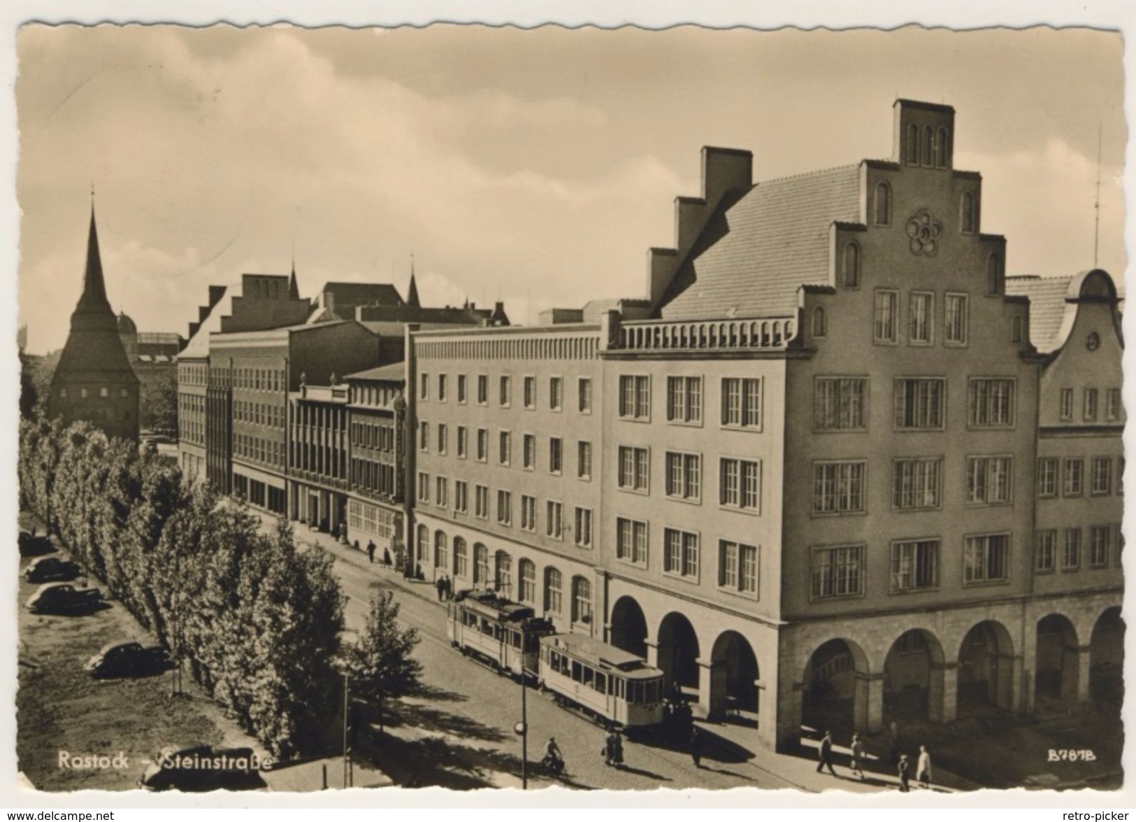 AK  Rostock Straßenbahn In Steinstraße _ 1958 _ Normalformat_  Ansichtskarte - Rostock