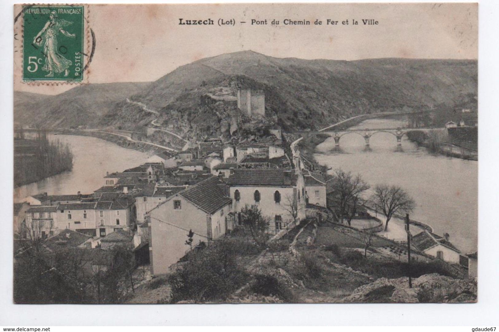 LUZECH (46) - PONT DU CHEMIN DE FER ET LA VILLE - Luzech