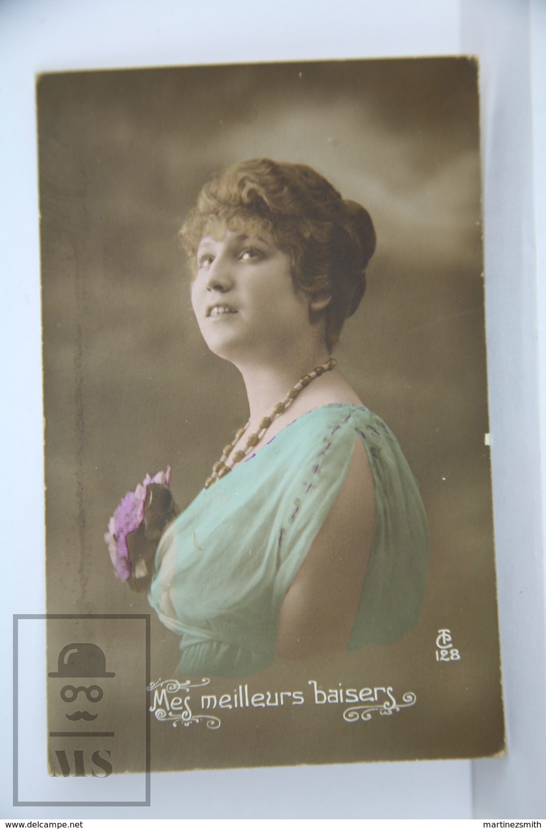 Old 1920´s Real Photo Postcard - Romantic Topic Postcard - Beautiful Lady Portrait - Otros & Sin Clasificación