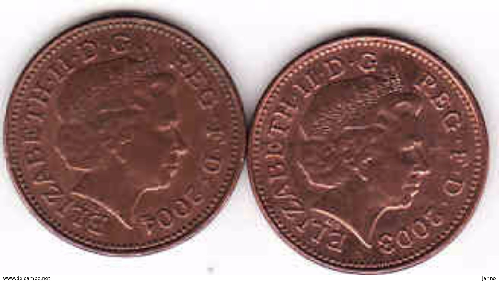 Great Britain 2 X 1 Penny 2003 + 2004 - 1 Penny & 1 New Penny