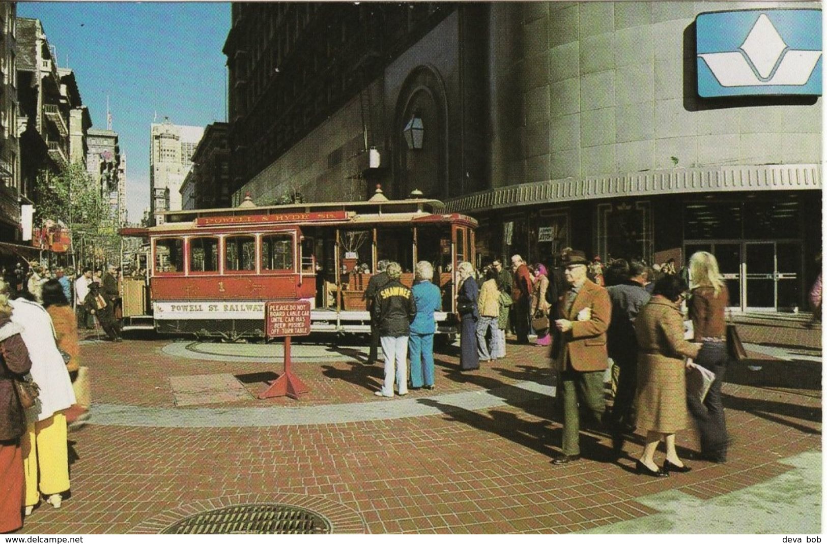 Tram Postcard San Francisco Cable Car 1 Powell & Market St Turntable Tramcar - Tramways