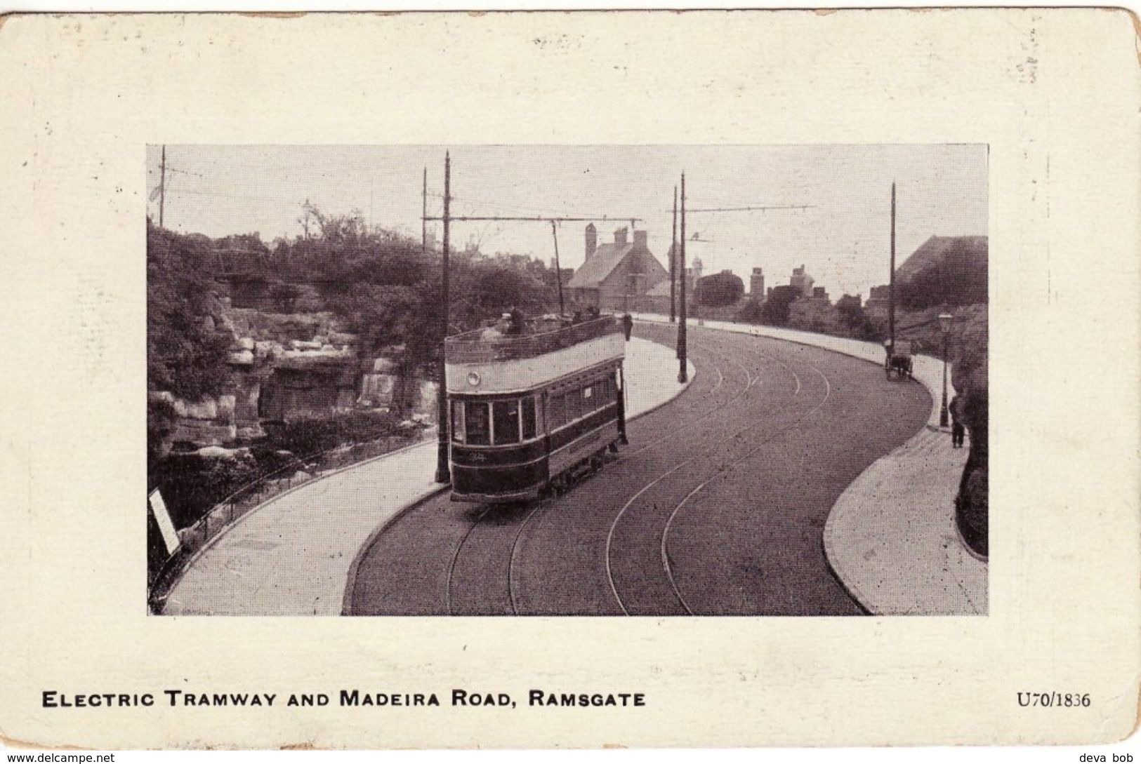 Vintage Tram Postcard Madeira Road Ramsgate Car 34 Kent Electric Tramway Tramcar - Tramways