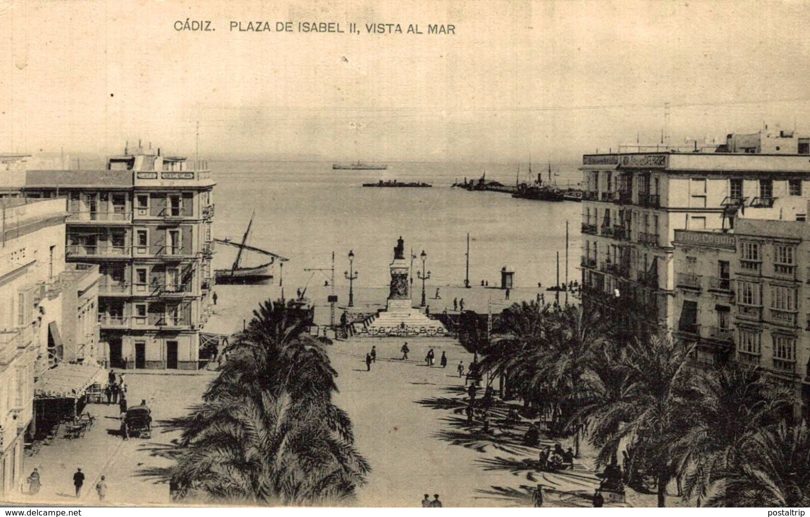 CADIZ. PLAZA DE ISABEL II. VISTA AL MAR. - HAUSER Y MENER - Cádiz
