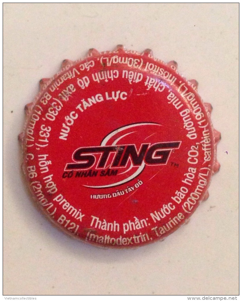 Cambodia Coca Cola Sting Energy Drink Used Bottle Crown Cap / Kronkorken / Capsule / Chapa / Tappi - Petten