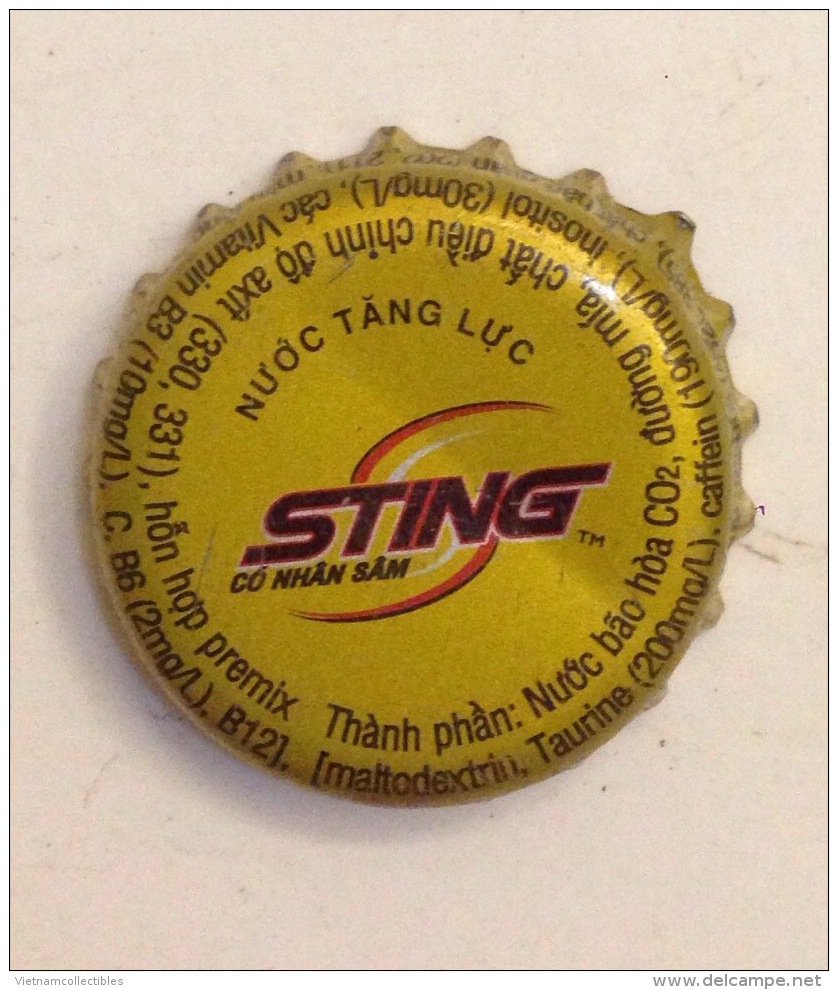 Cambodia Coca Cola Sting Energy Drink Used Bottle Crown Cap / Kronkorken / Capsule / Chapa / Tappi - Casquettes