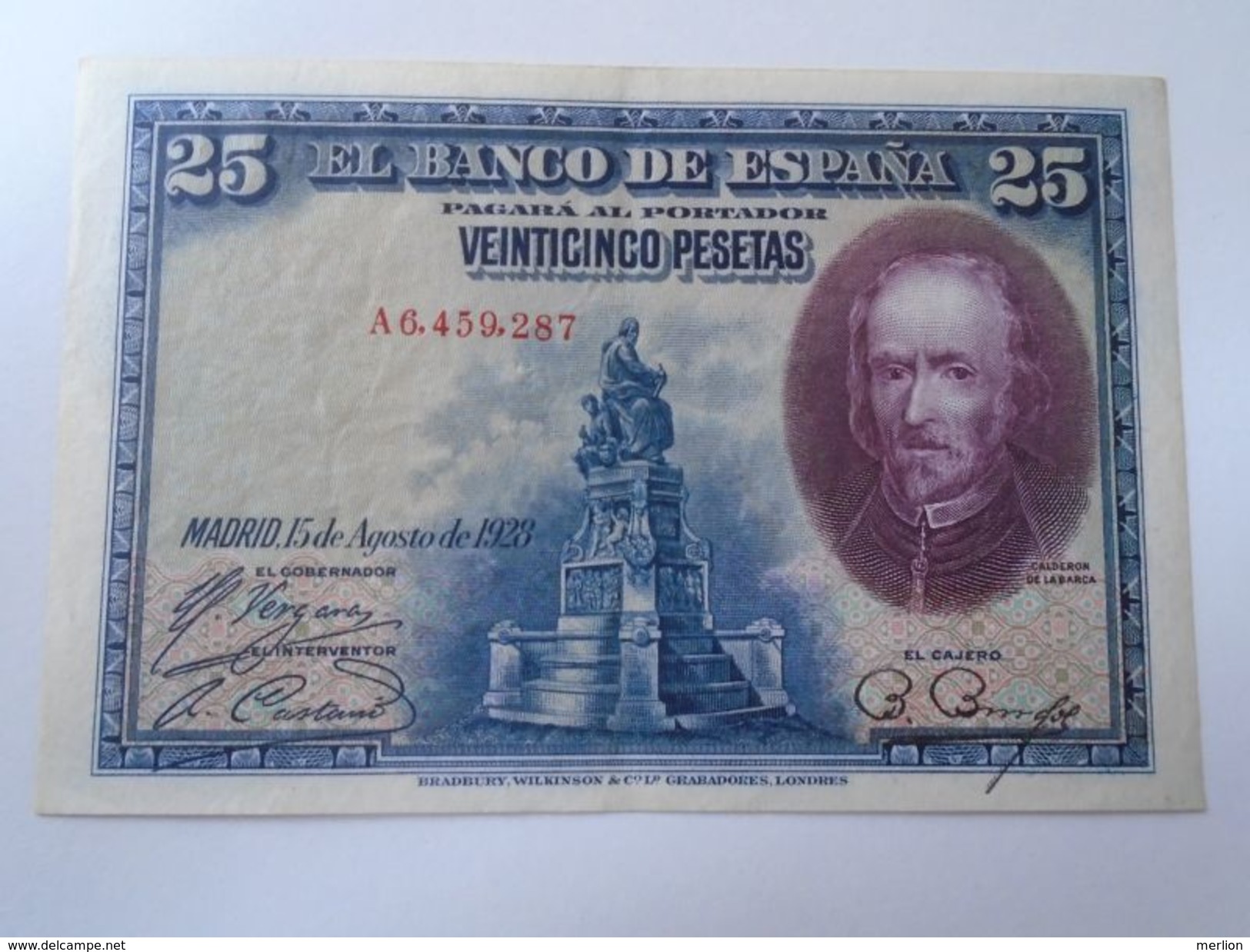 DEL001.9 ESPAÑA // SPAIN - 25 PESETAS ( 1928 ) - VF+ - SERIE A-  PICK 74a - 1-2-5-25 Pesetas