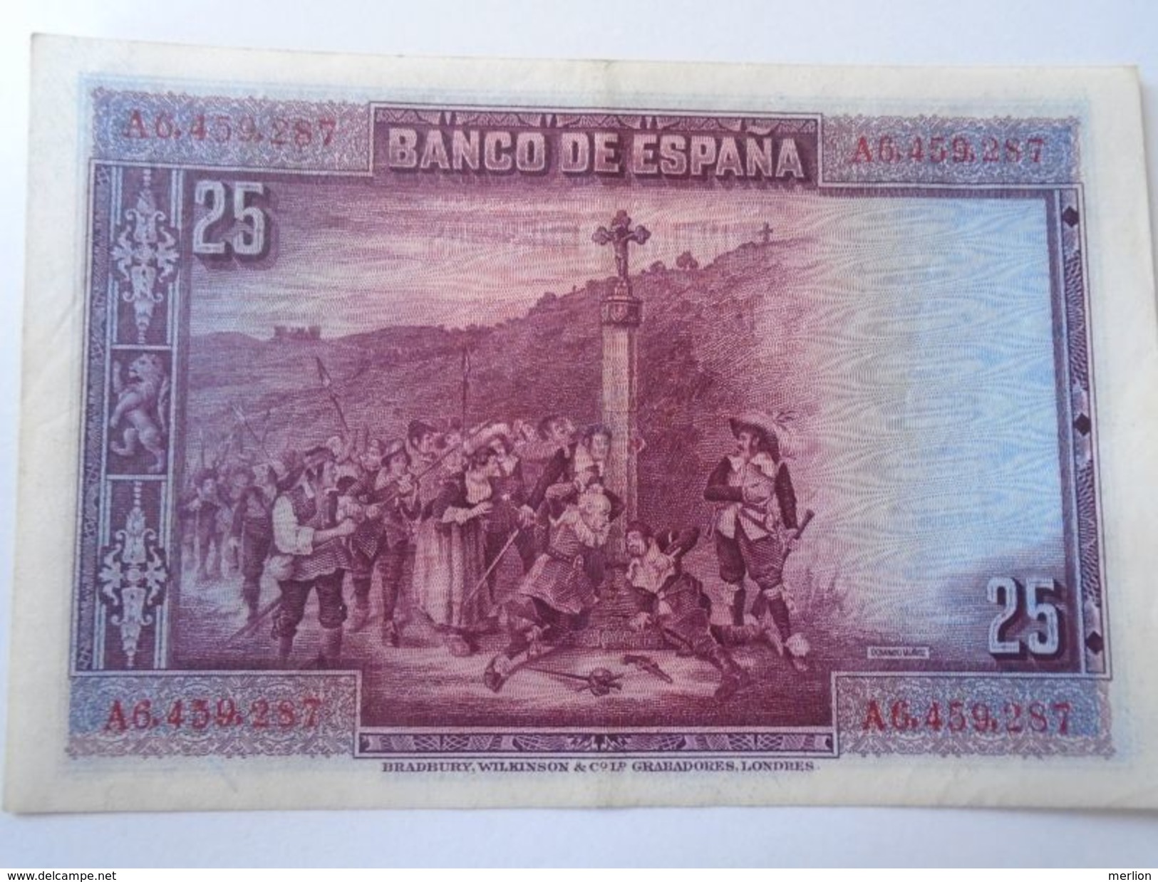 DEL001.9 ESPAÑA // SPAIN - 25 PESETAS ( 1928 ) - VF+ - SERIE A-  PICK 74a - 1-2-5-25 Pesetas