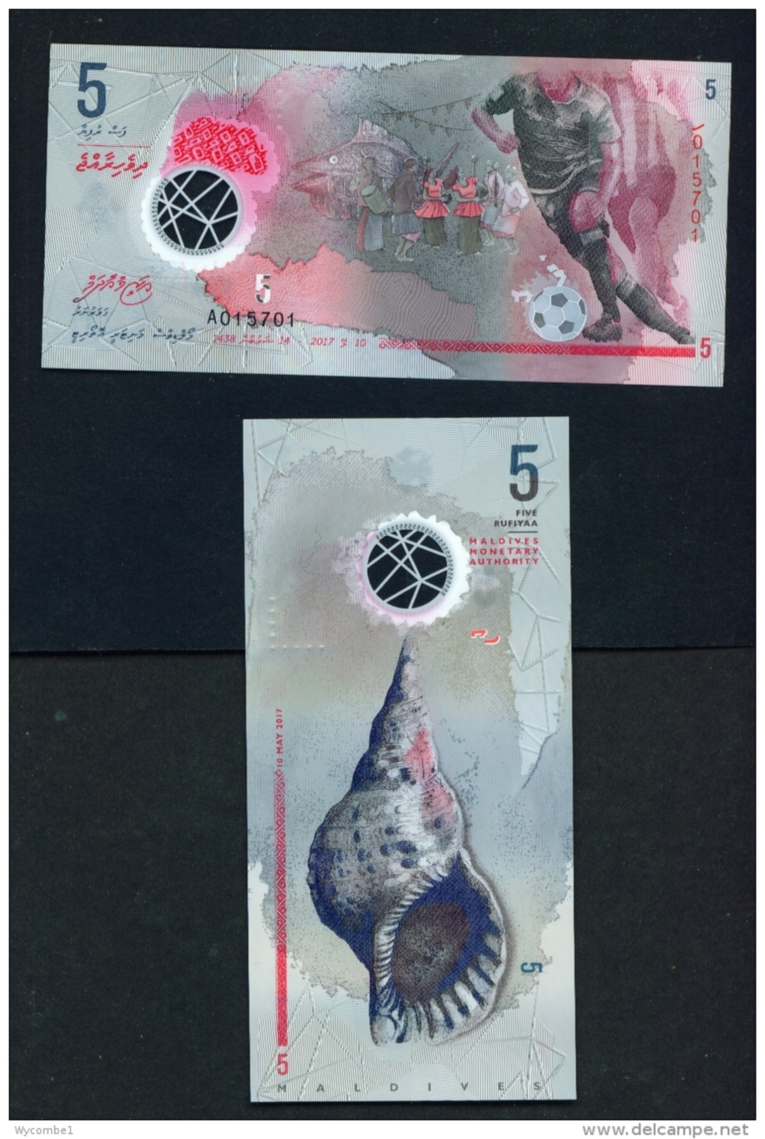 MALDIVES  -  2017  5 Rufiyaa  Polymer UNC - Maldives