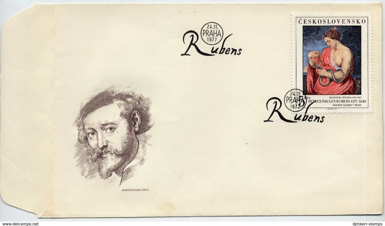 CZECHOSLOVAKIA 1977 Rubens Painting On  FDC.  Michel 2417 - FDC