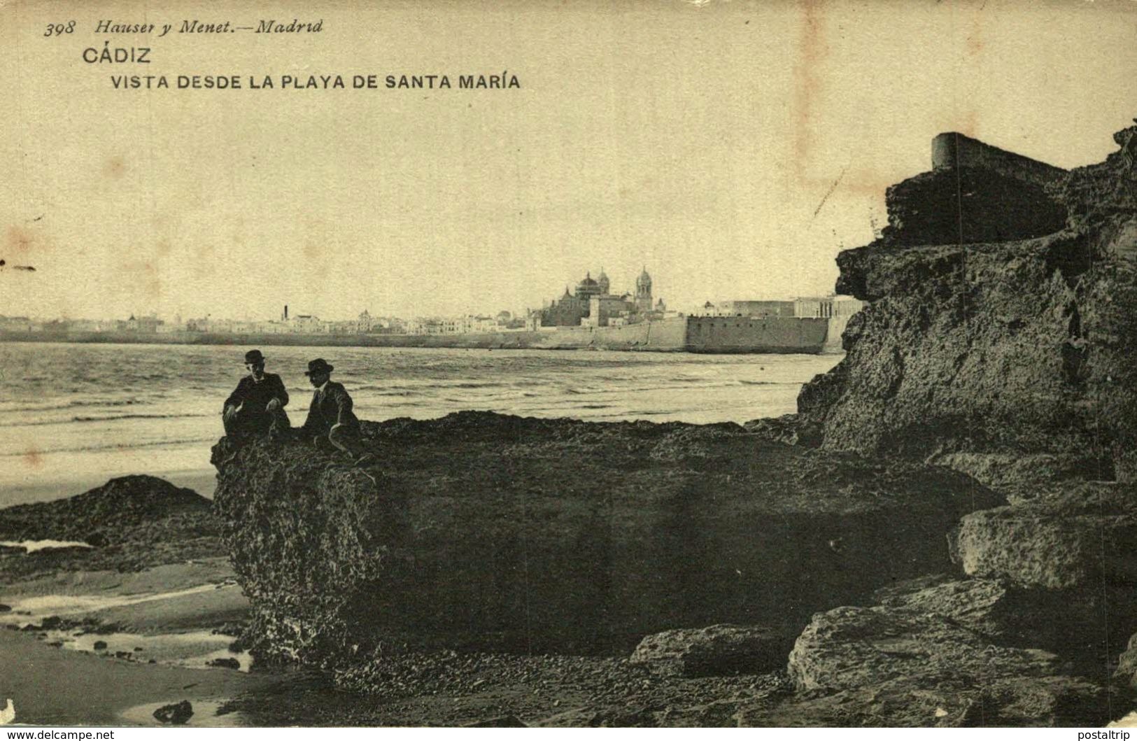 CADIZ. VISTA DESDE LA PLAYA DE SANTA MARÍA. 398. HAUSER Y MENET - Cádiz