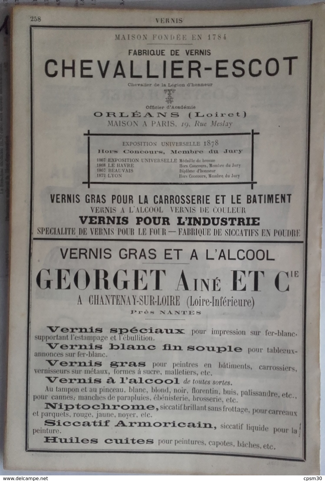 PUB 1885 - Vannerie Rotin à Montpellier 34 & Origny En Thierache 02, Vernis à Orléans Et Chantenay Sur Loire 44 - Publicités