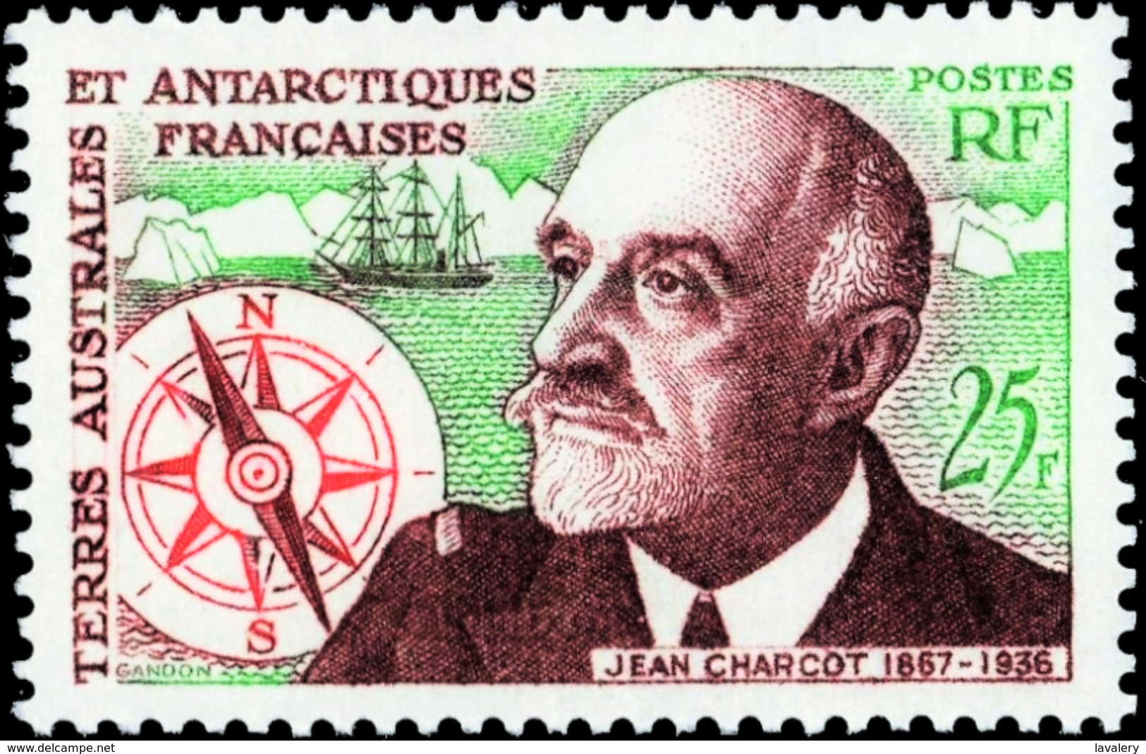 FRENCH ANTARCTIC TERRITORIES FSAT TAAF 1961 Jean Baptiste Charcot Ship Ships Compass Transport MNH - Ships