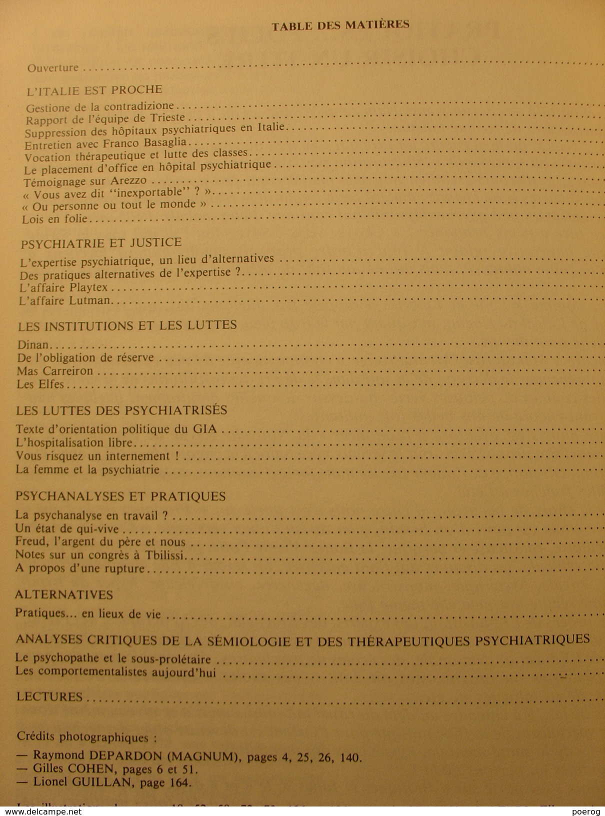 PRATIQUE DE LA FOLIE - N°1 - 1980 - PRATIQUES ET FOLIES - L'ITALIE EST PROCHE - PSYCHIATRIE ET JUSTICE - SOLIN - Médecine & Santé