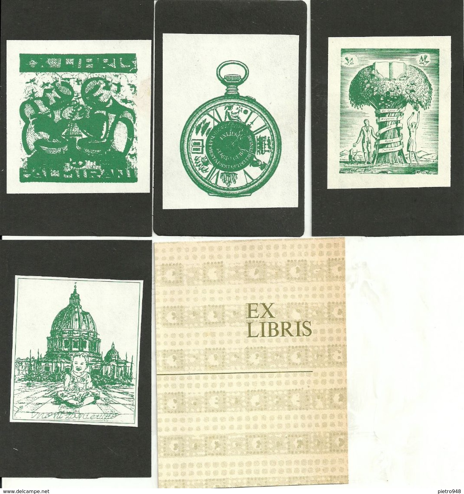 Ex Libris (Exlibris), N. 4 Exlibris (1 Di Palmirani Remo, 1 Di Margareth And Ralph Pulitzer, 2 Autori Illeggibili) - Exlibris