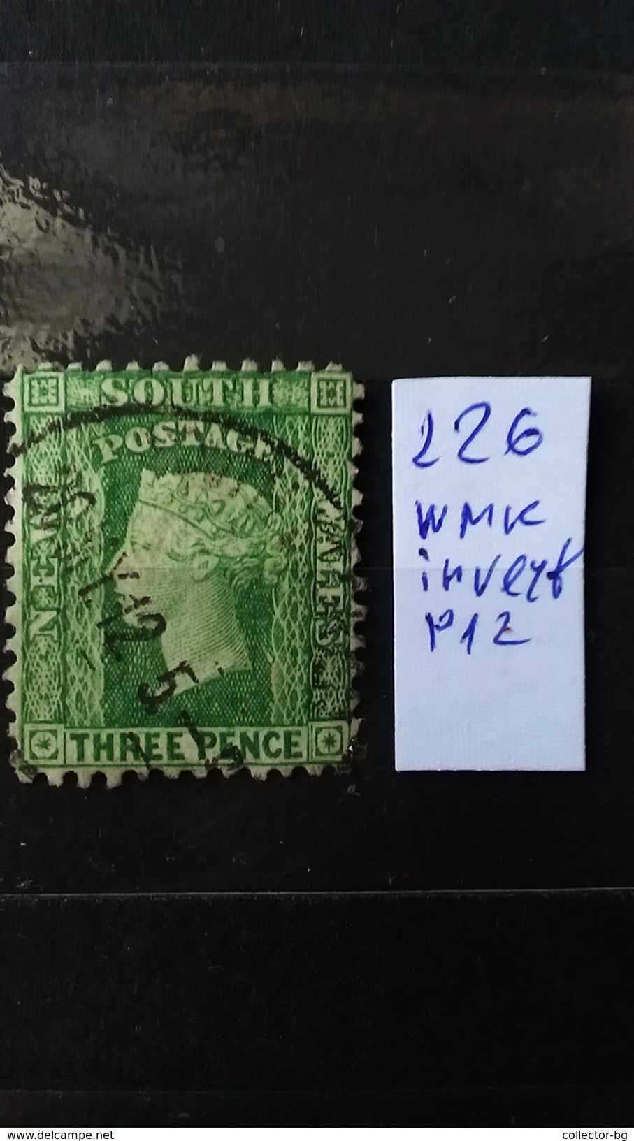 RRR RARE 3 THREE PENCE GREEN NEW SOUTH WALES AUSTRALIA QUEEN VICTORIA ERROR WMK INVERT 226 P12 NO SEE OTHER STAMP TIMBRE - Ongebruikt