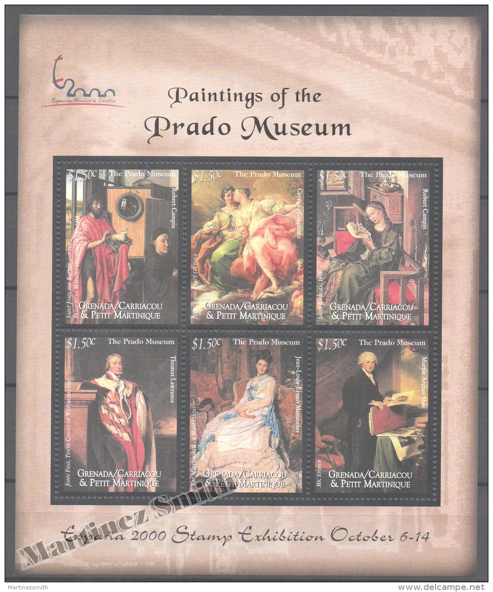 Grenada Grenadines 2000 Yvert 2863-2868, Paintings Of The Prado Museum - Sheetlet - MNH - Grenada (1974-...)