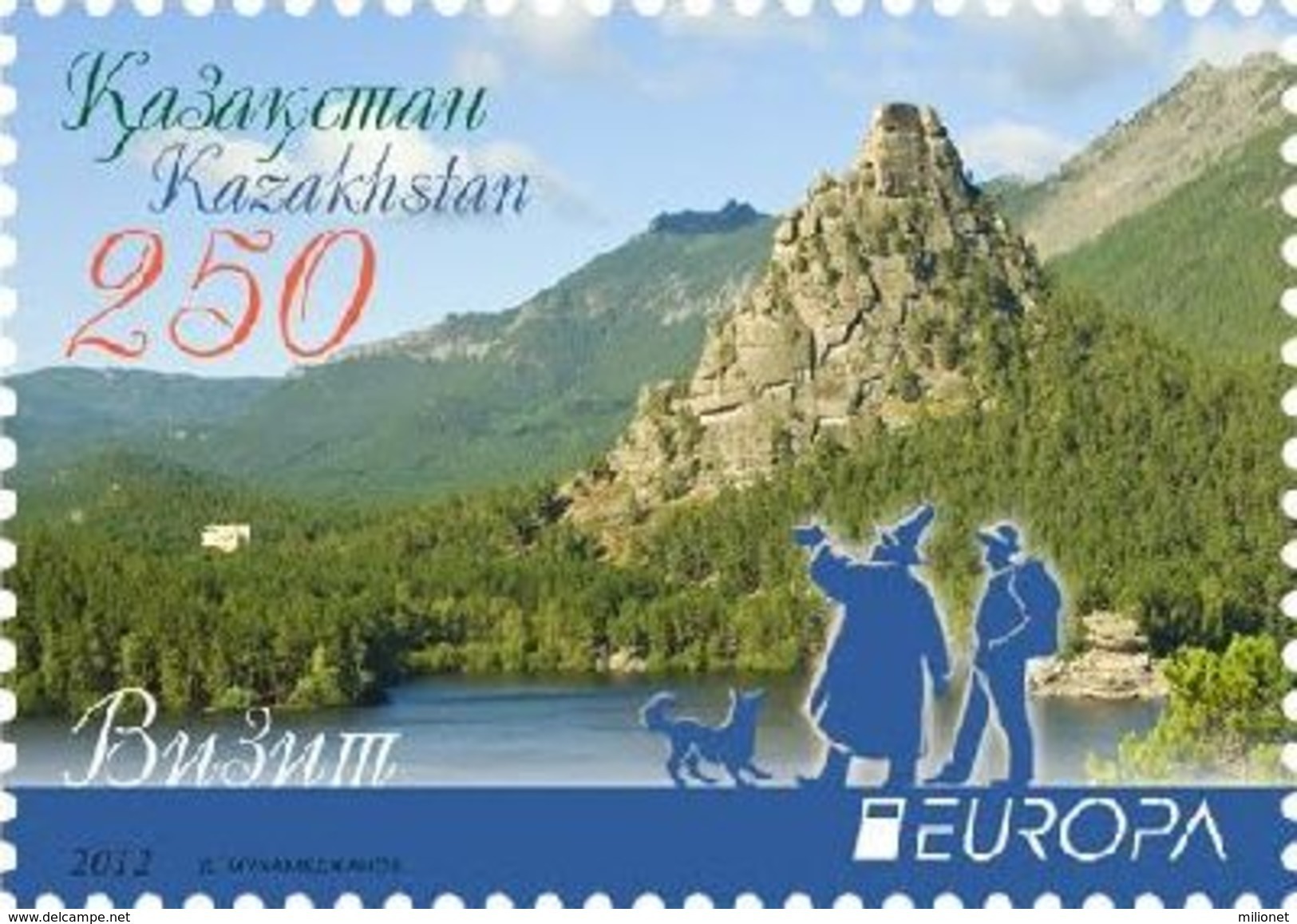 SALE!!! KAZAJISTAN KAZAKHSTAN KASACHSTAN 2012 EUROPA CEPT VISIT ... 1 Stamp Set MNH ** - 2012